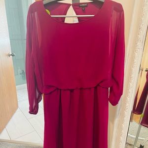 Express Magenta Chiffon Dress